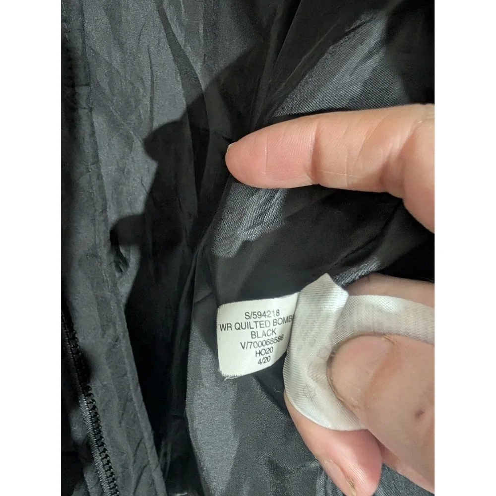 Banana Republic WR Quilted Bomber Jacket Black Water Resistant Mens Medium